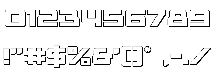 Trans-America 3D Font OTHER CHARS