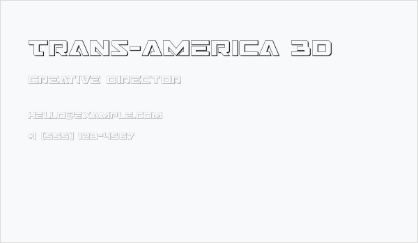 Trans-America 3D Business Card
