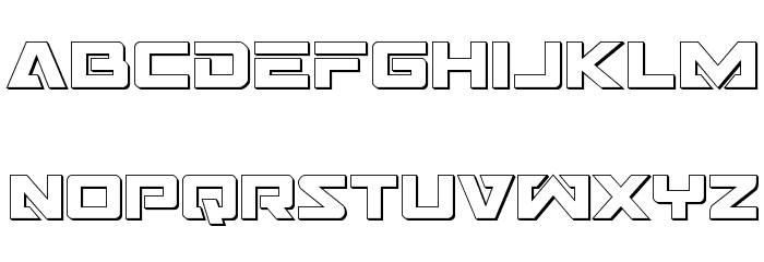 Trans-America 3D Font LOWERCASE