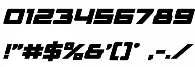 Trans-America Bold Italic Font OTHER CHARS