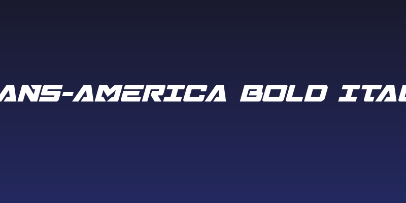 Trans-America Bold Italic Social Header