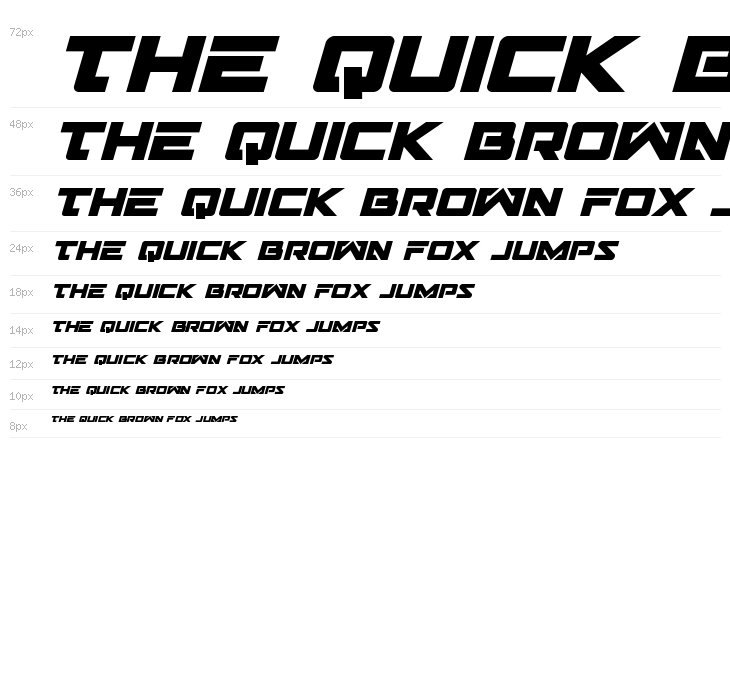 Trans-America Bold Italic Waterfall