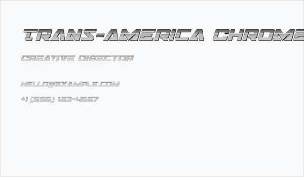 Trans-America Chrome Italic Business Card