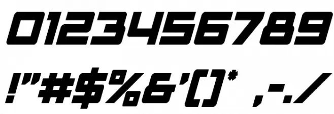 Trans-America Condensed Italic Font OTHER CHARS