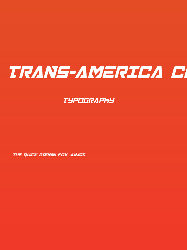 Trans-America Condensed Italic Poster