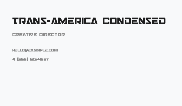 Trans-America Condensed Business Card
