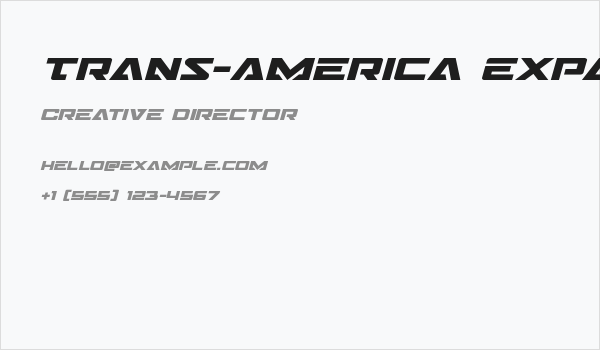 Trans-America Expanded Italic Business Card