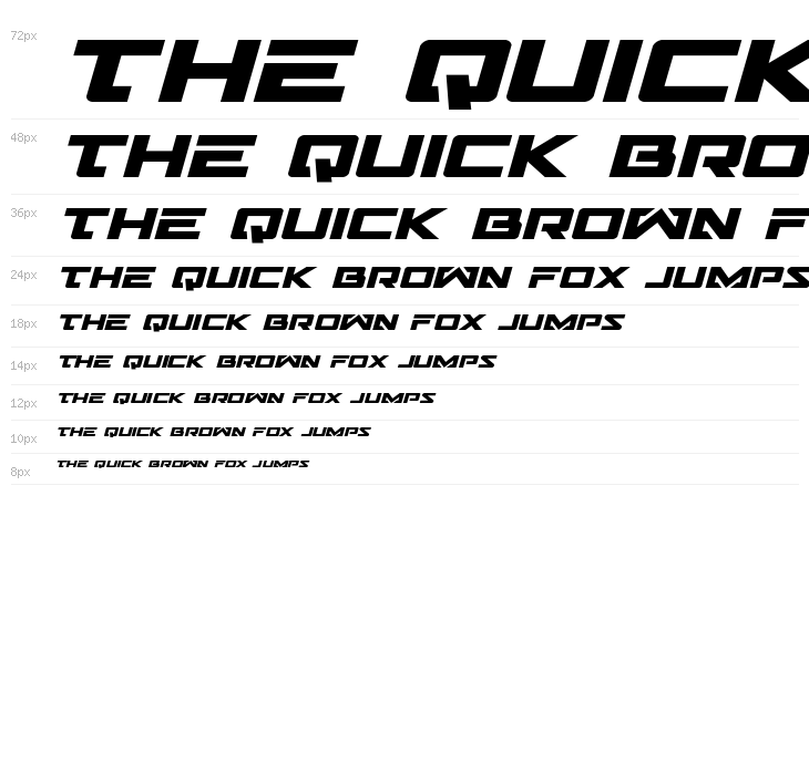 Trans-America Expanded Italic Waterfall