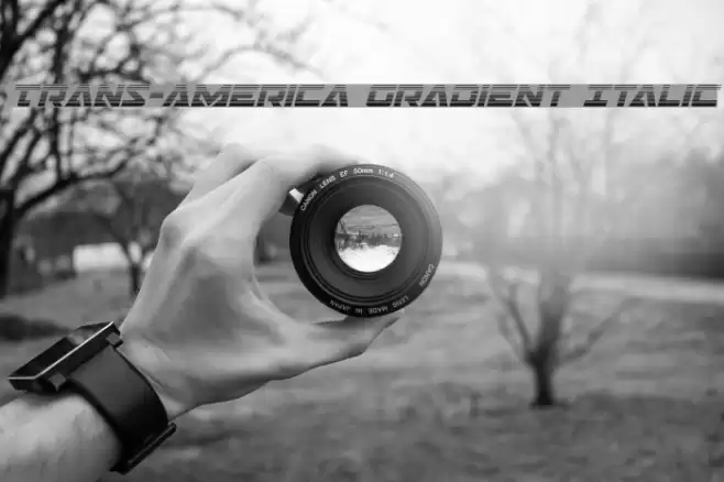 Trans-America Gradient Italic Font examples