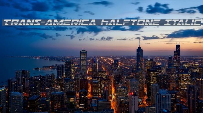 Trans-America Halftone Italic Font examples