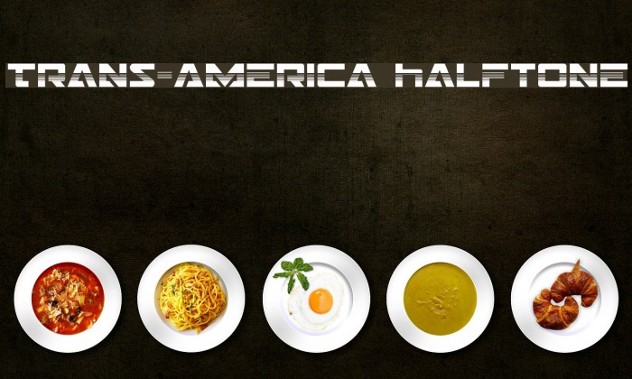 Trans-America Halftone Font examples