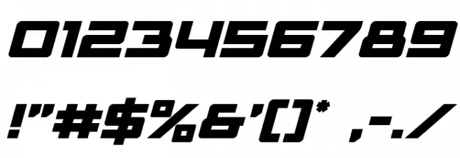 Trans-America Italic Font OTHER CHARS