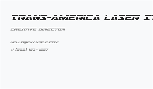 Trans-America Laser Italic Business Card