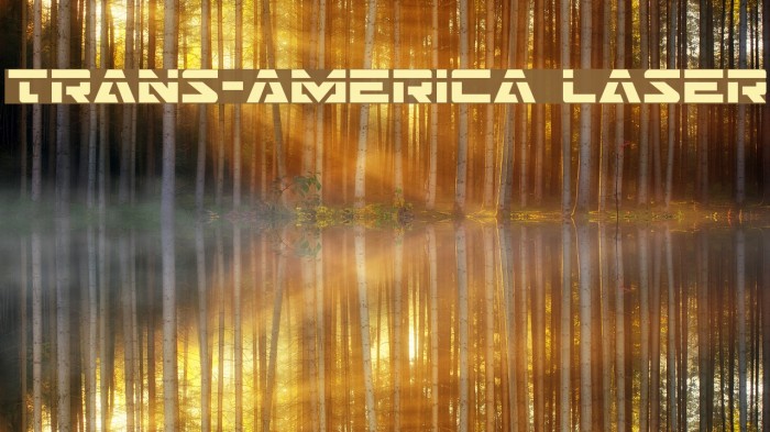 Trans-America Laser Font examples