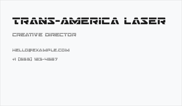 Trans-America Laser Business Card