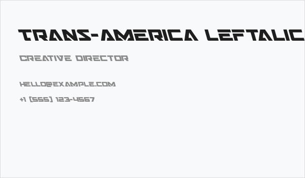 Trans-America Leftalic Business Card