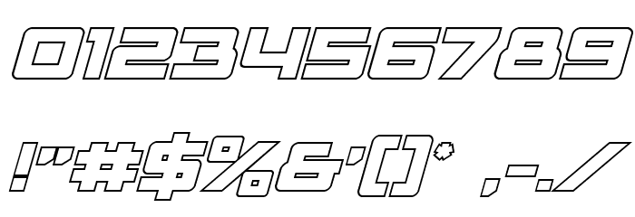 Trans-America Outline Italic Font OTHER CHARS