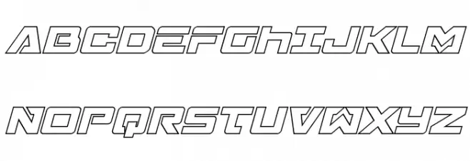 Trans-America Outline Italic Polices MAJUSCULES