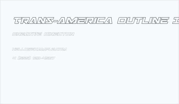 Trans-America Outline Italic Business Card