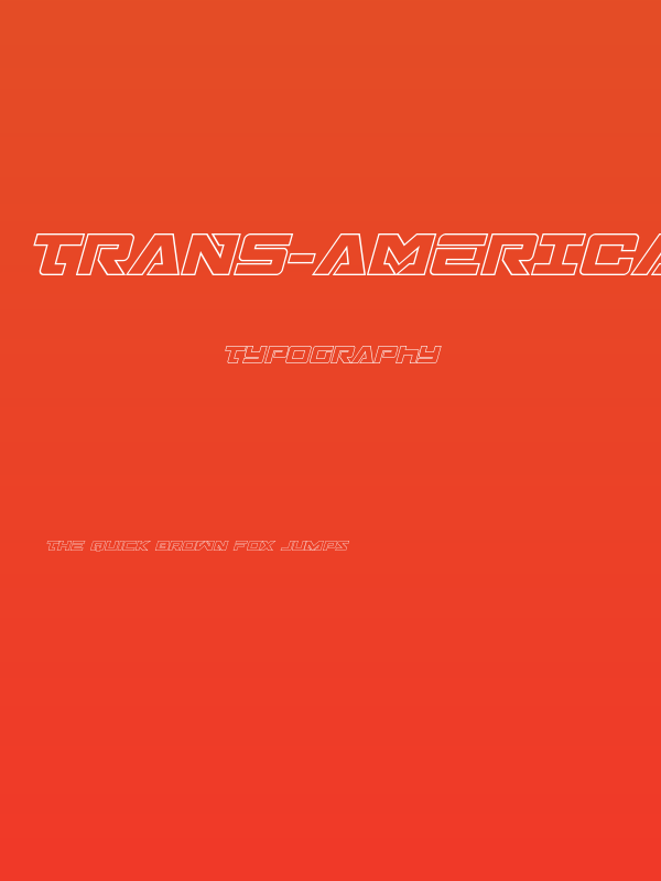 Trans-America Outline Italic Poster