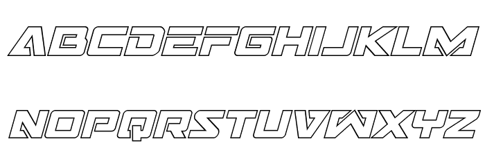 Trans-America Outline Italic Font LOWERCASE