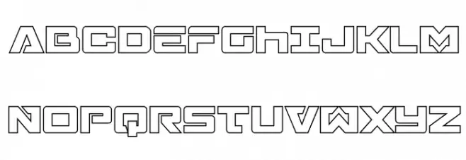 Trans-America Outline Schriftart Groß