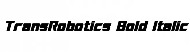 TransRobotics Bold Italic  font caratteri gratis