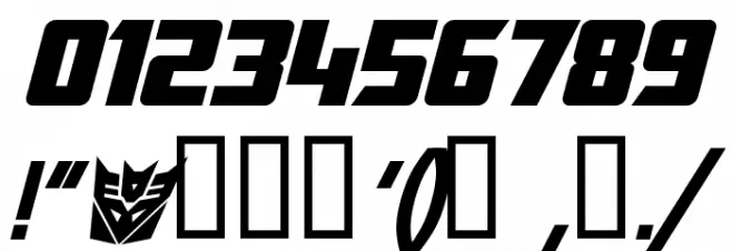 TransRobotics Bold Italic Font OTHER CHARS