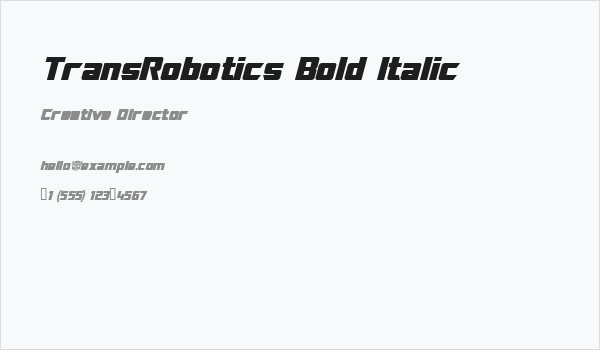 TransRobotics Bold Italic Business Card