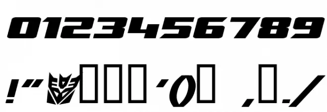 TransRobotics Extended Italic Font OTHER CHARS