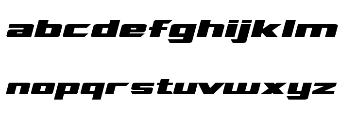 TransRobotics Extended Italic Font LOWERCASE