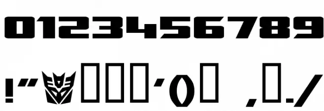 TransRobotics Extended Font OTHER CHARS