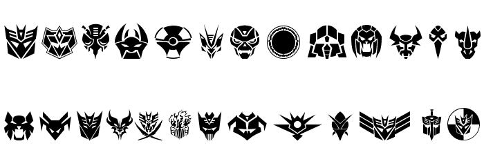 Transdings Font LOWERCASE