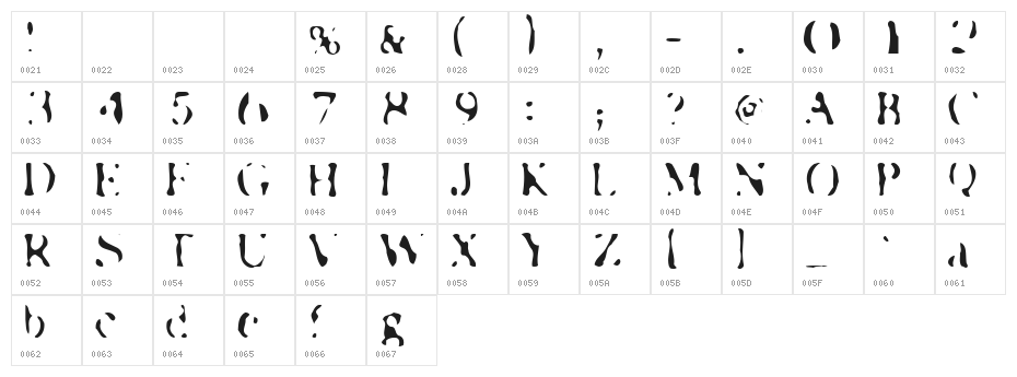 Transfer51 Character Map
