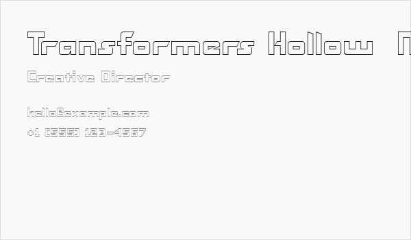Transformers Hollow  Normal Business Card