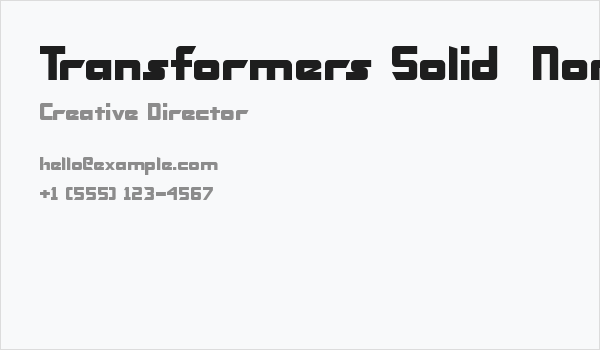 Transformers Solid  Normal Business Card