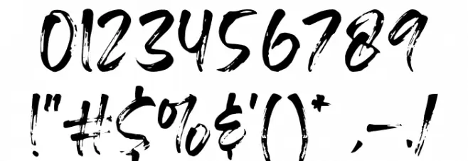 Transine  Brush Regular Font OTHER CHARS