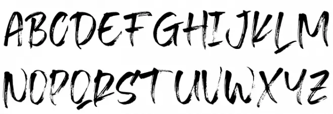 Transine  Brush Regular 字体 大写