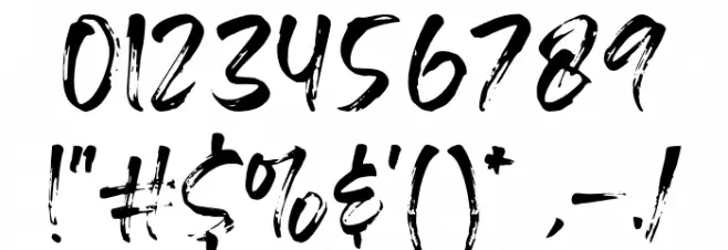 TransineBrush-Regular Font OTHER CHARS
