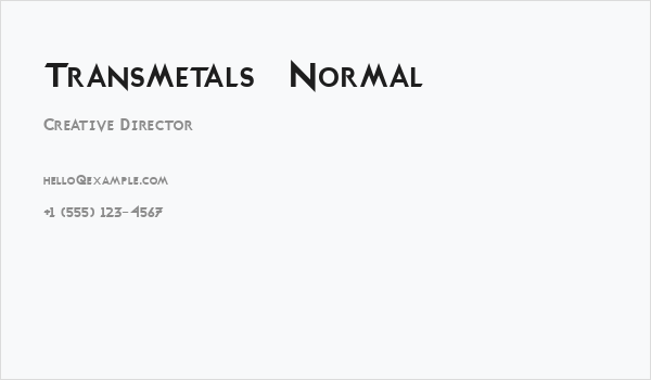 Transmetals   Normal Business Card
