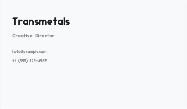 Transmetals Business Card
