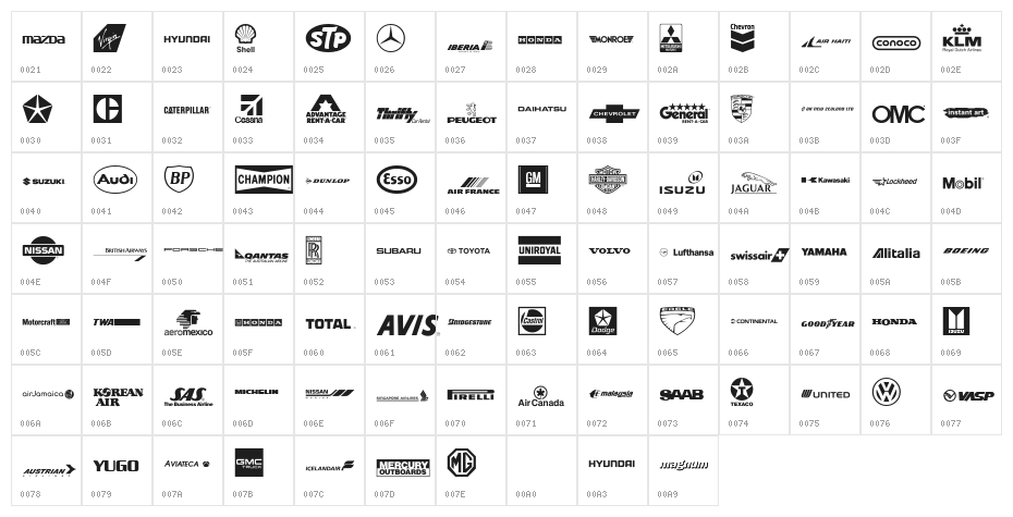 Transport Regular Character Map