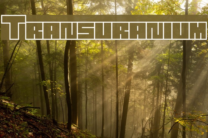 Transuranium Font examples