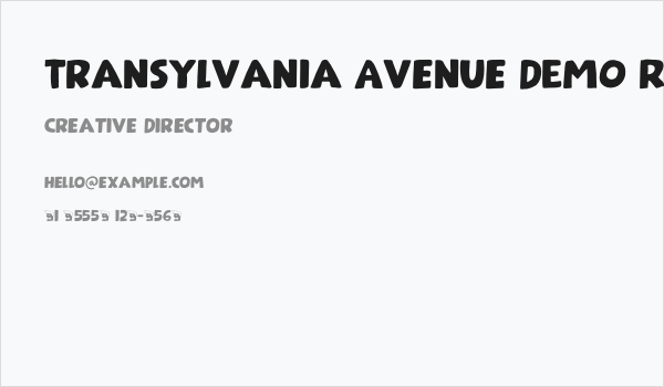 Transylvania Avenue DEMO Regular Business Card
