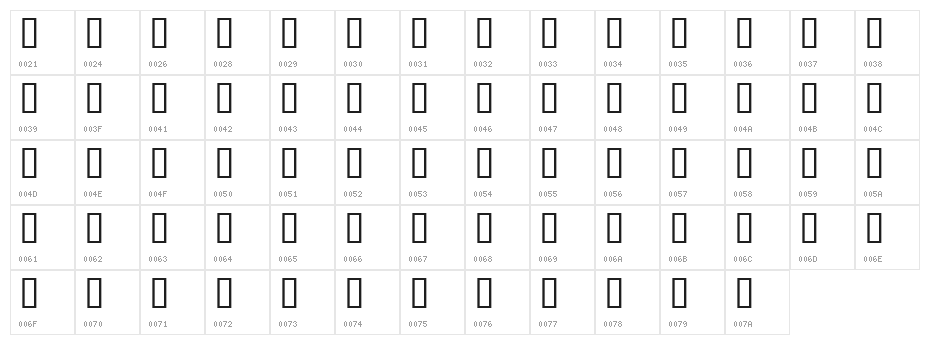 Trapeze Character Map