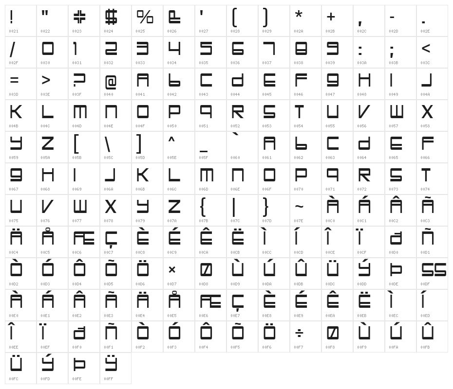 TrapperJohn-Regular Character Map