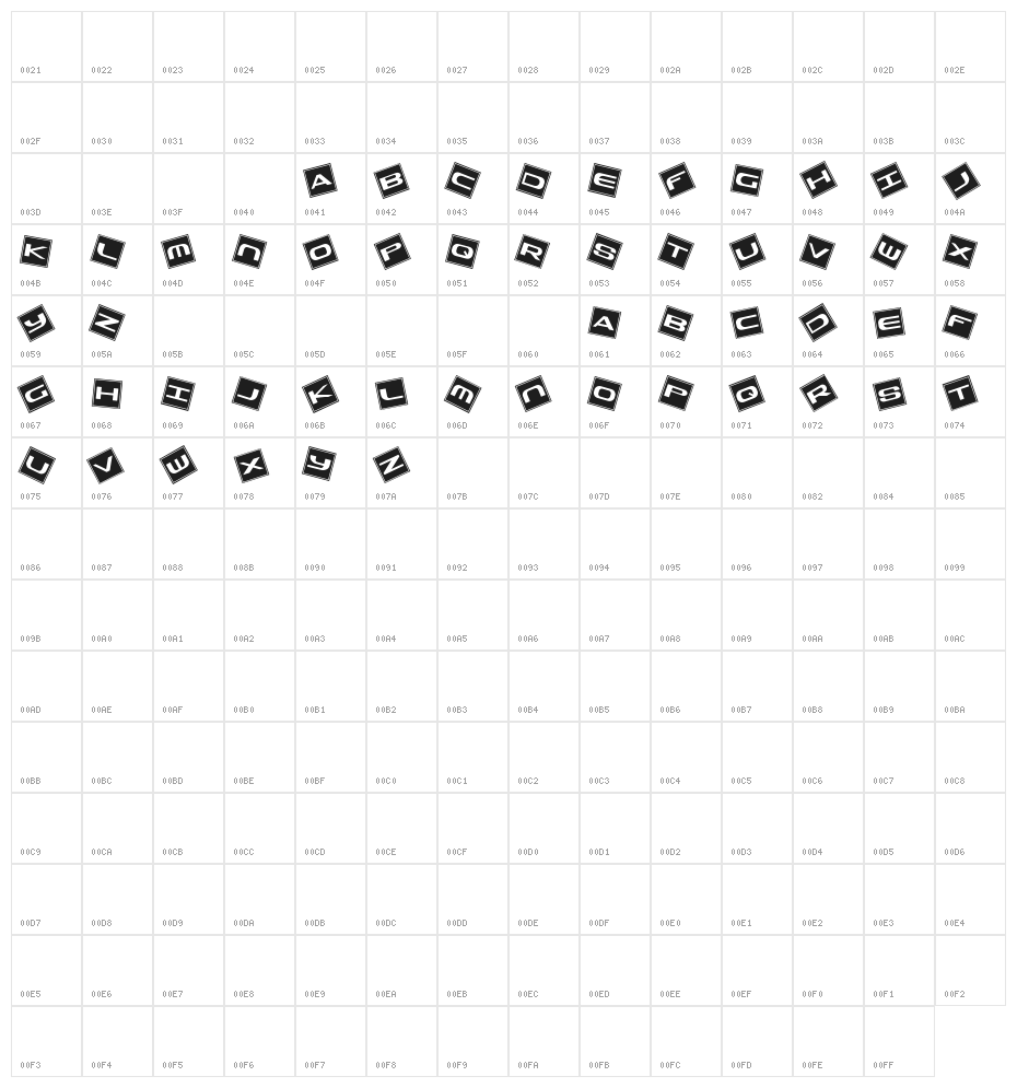 Trash Boxes Character Map