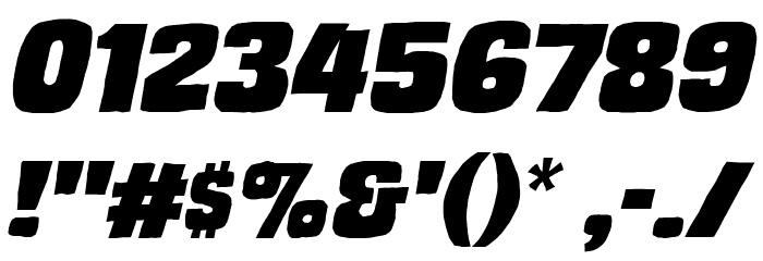 TrashCinema BB Italic Font OTHER CHARS