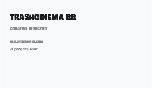 TrashCinema BB Business Card