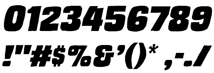TrashCinemaBB-Italic Font OTHER CHARS